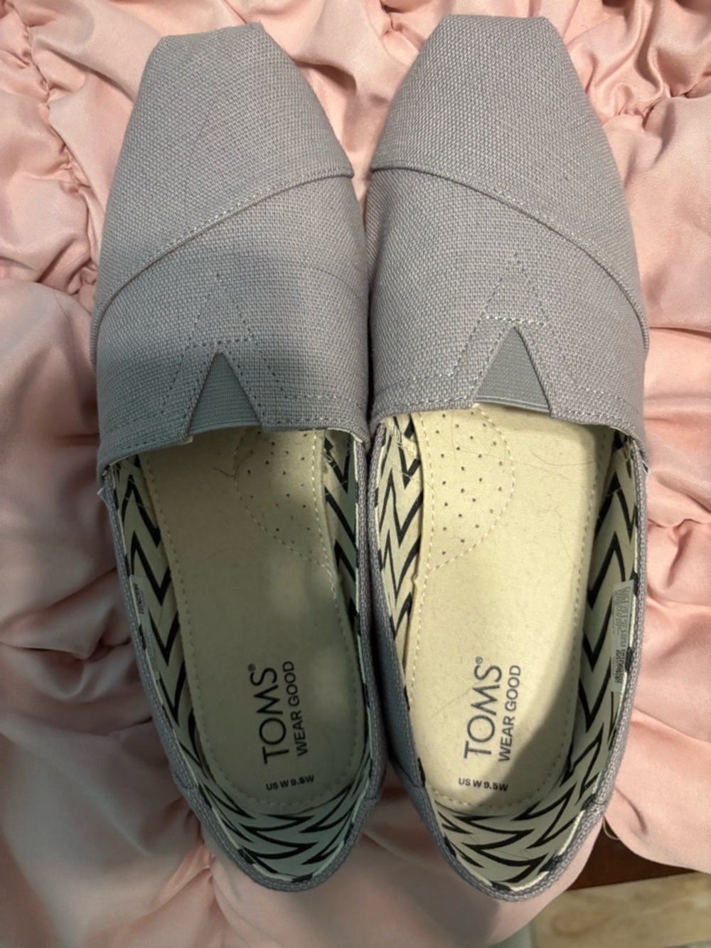 Toms Light Gray Canvas Slip-On Flats